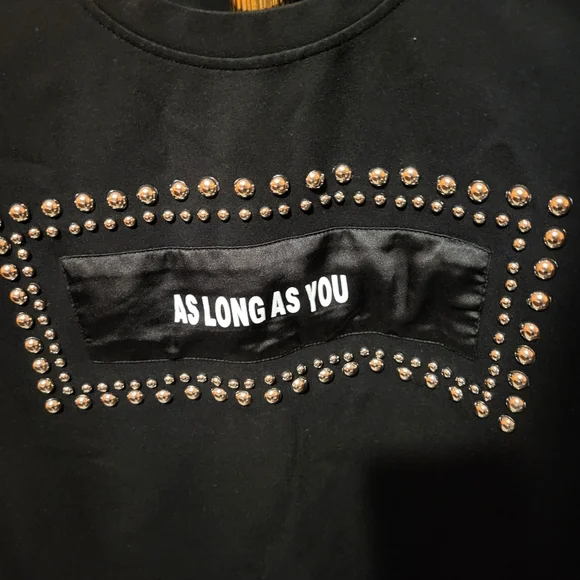 Toaiou As Long As You Body Con Rivet Studded Black Mini Dress Size Large - Picture 4 of 4